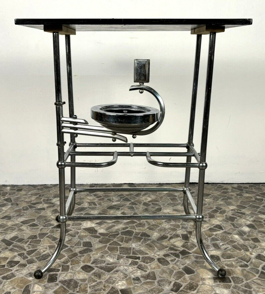 Rauchertisch Stahlrohr Beistelltisch Art Deco Bauhaus schwenkbar