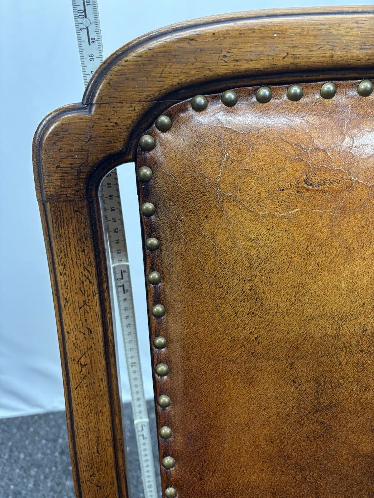 4er Set Esszimmerstuhl spanischer Stil Holz Leder Art Deco 