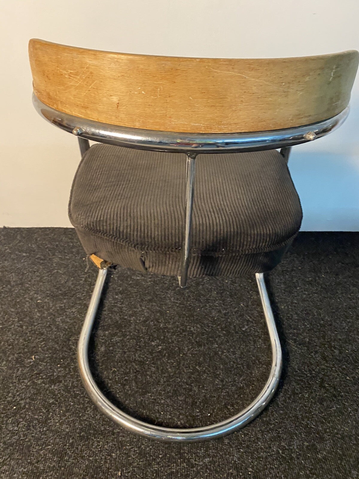 1x Desta Freischwinger Stuhl Gebrüder Luckhardt, Stahlrohr, Bauhaus, Art Deco