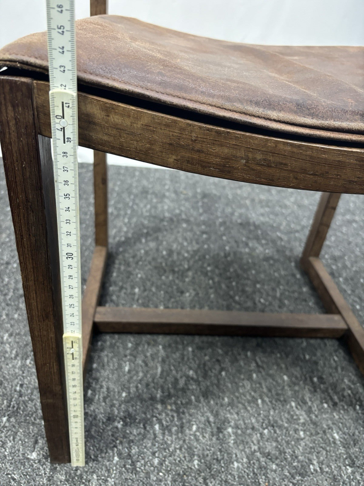 1 von 5 Skandinavischer Esszimmer Stuhl Midcentury Leder Holz Bauhaus Vintage 