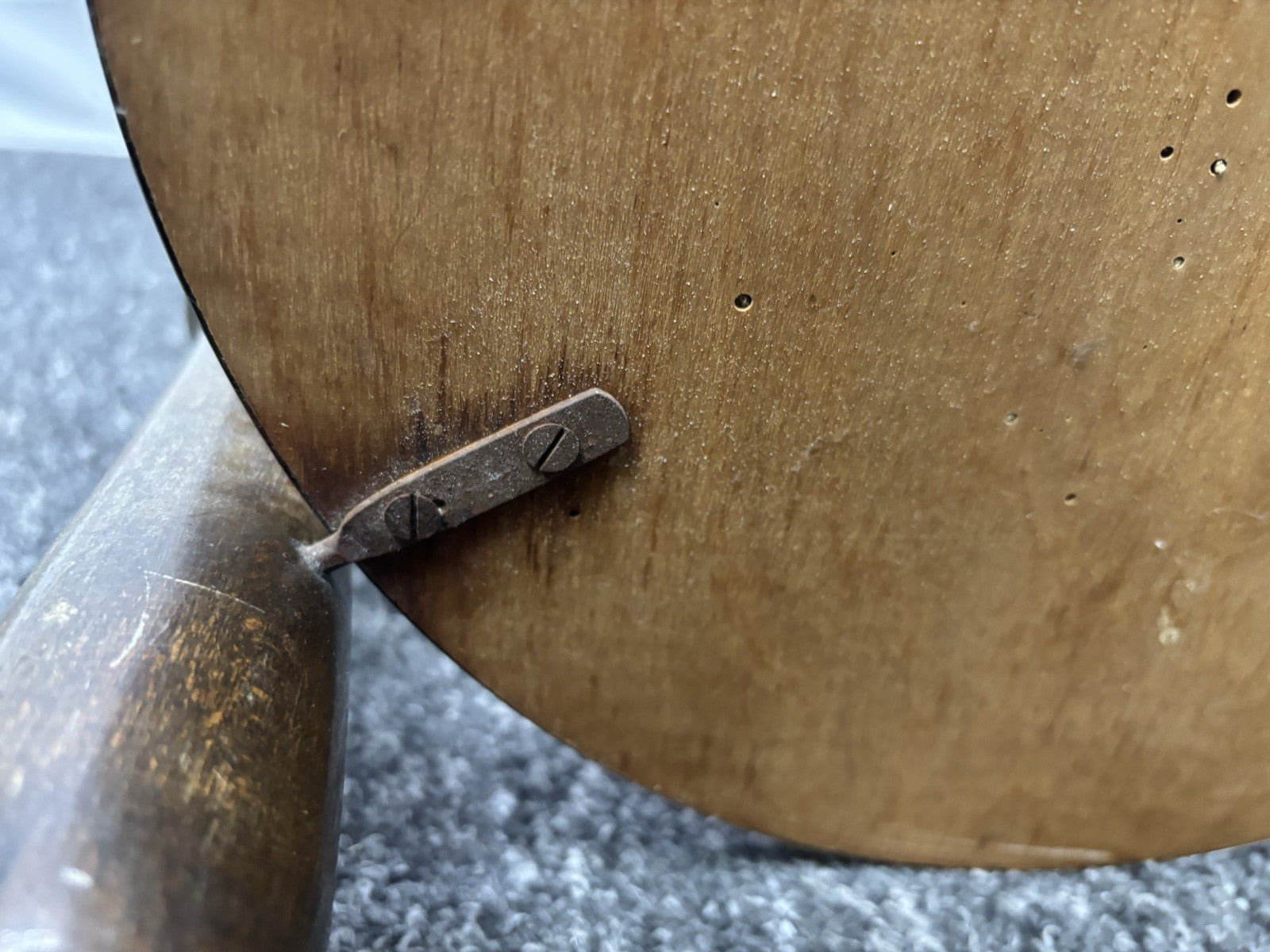 Beistelltisch Rauchertisch Art Deco Rund Holz Glas 2 Böden Vintage