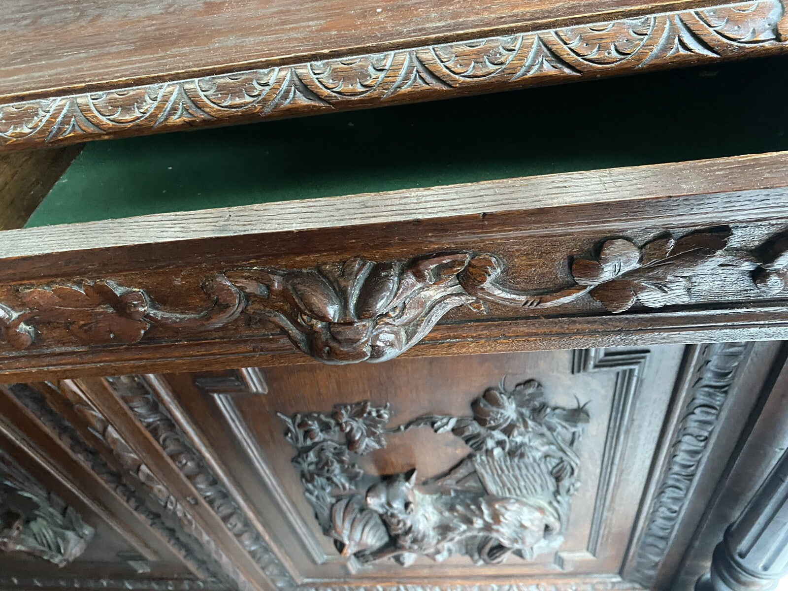 Prachtvoller Antiker Buffetschrank | Gründerzeit Aufsatzbuffet | Eiche massiv |