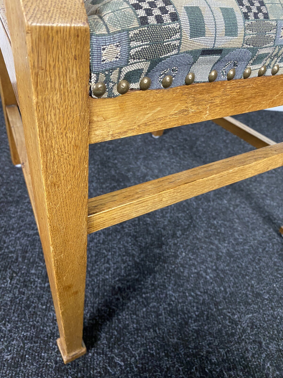 1von 5 Bürostuhl Stoff Wiener Werkstätte Entwurf Josef Hoffmann Art Deco Bauhaus