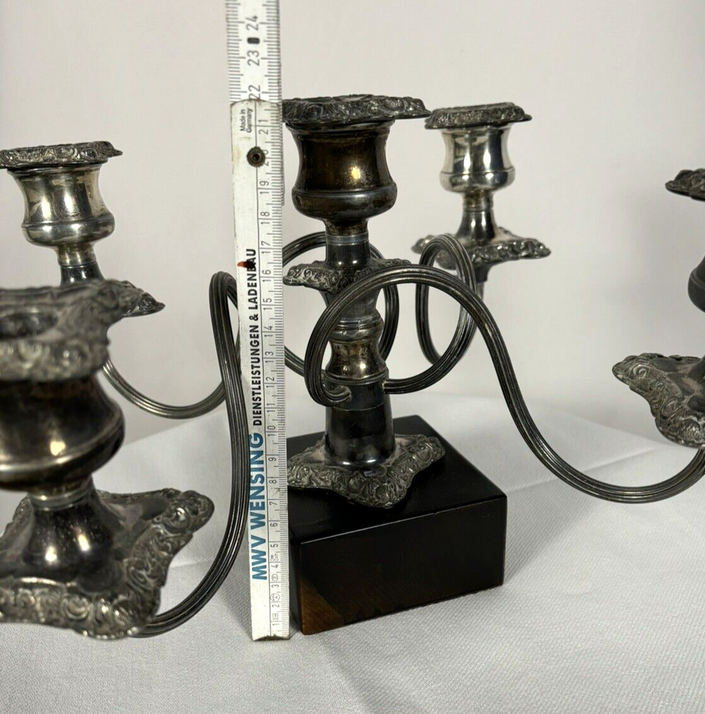 Kerzenständer mit Einsätzen Silber Fünfflammig Art Deko Antik schwer