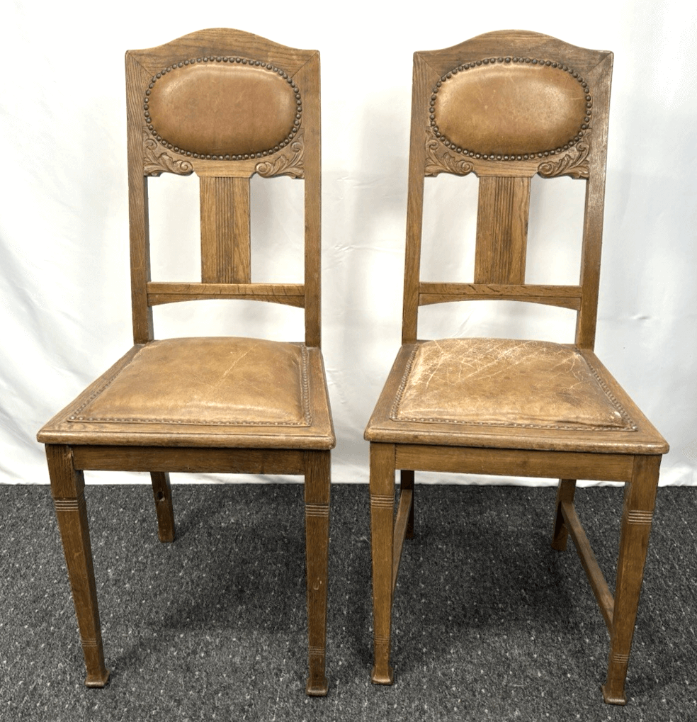 1 von 3  Bistrostuhl Kaffeehaus Art Deco Holz Leder zum Aufarbeiten