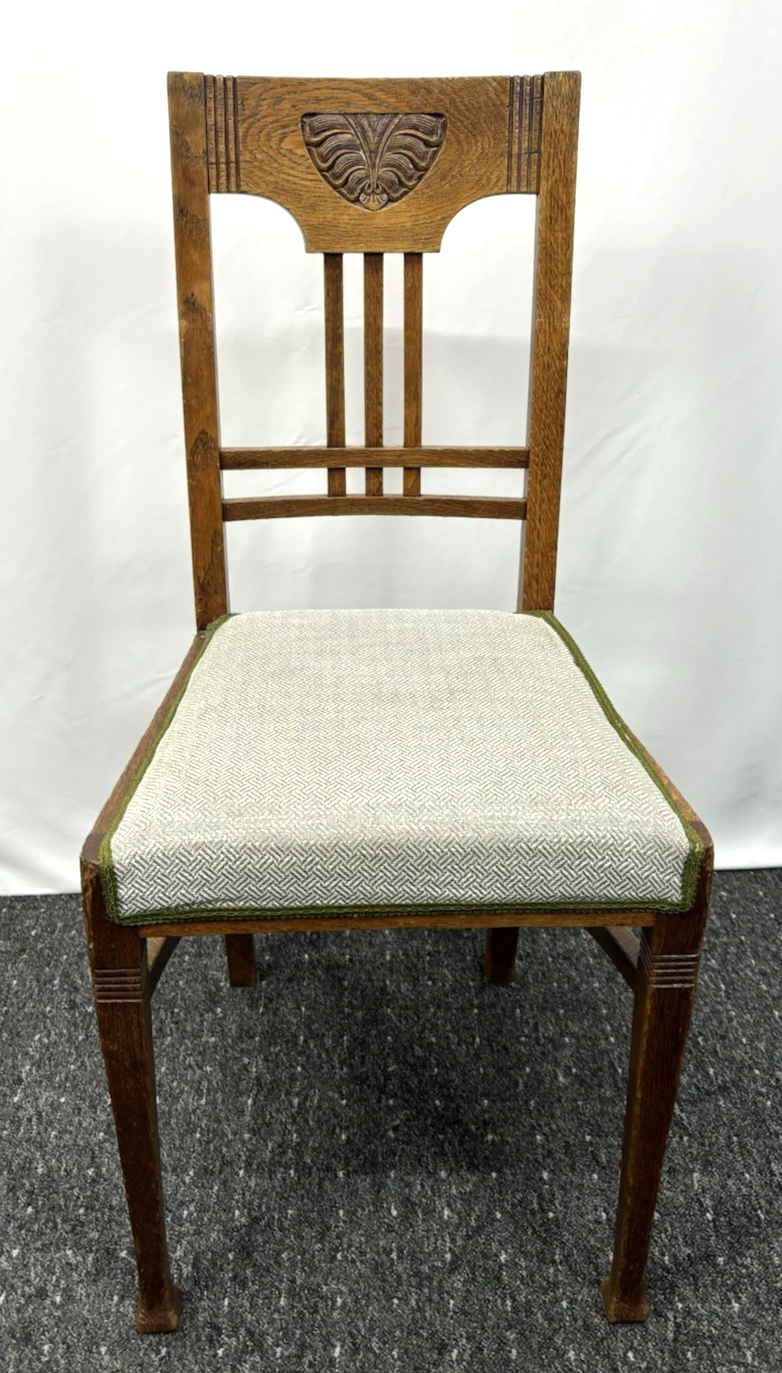 1 von 6 Holz Küchenstuhl Esszimmer Schnitzarbeiten Art Deco Vintage