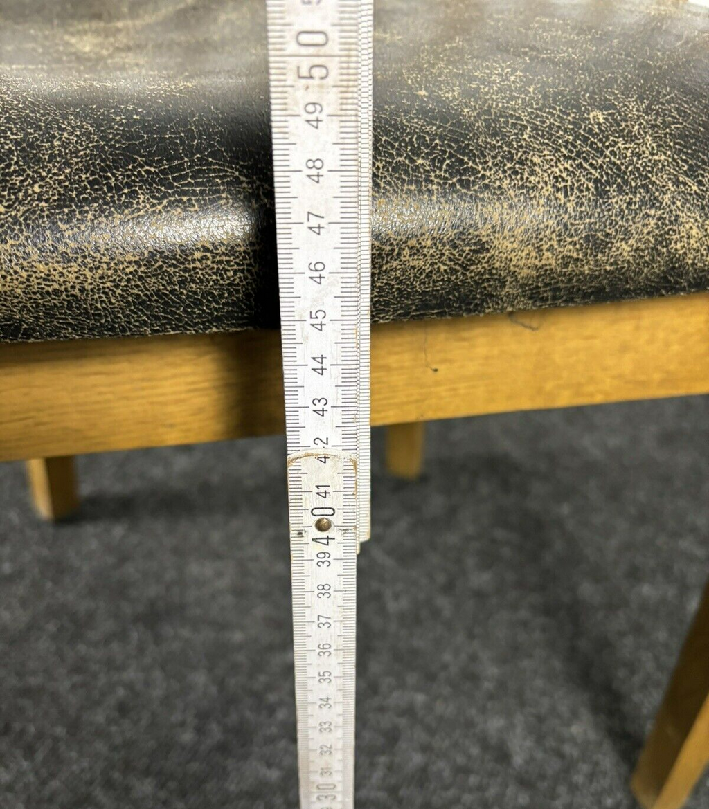 Armlehnstuhl Holz Leder Esszimmer Büro Vintage Art Deco