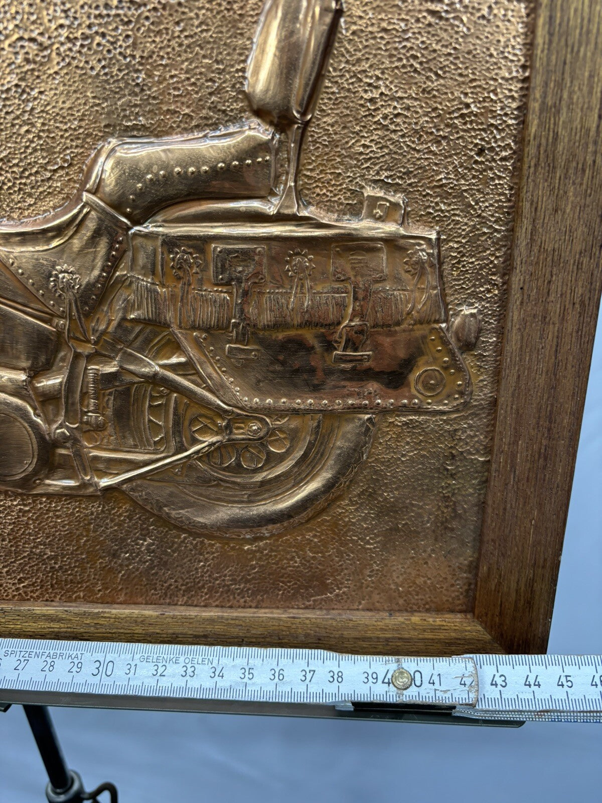 Kupferbild Harley Davidson Kupferstich Vintage mit Rahmen 45 x 34 cm