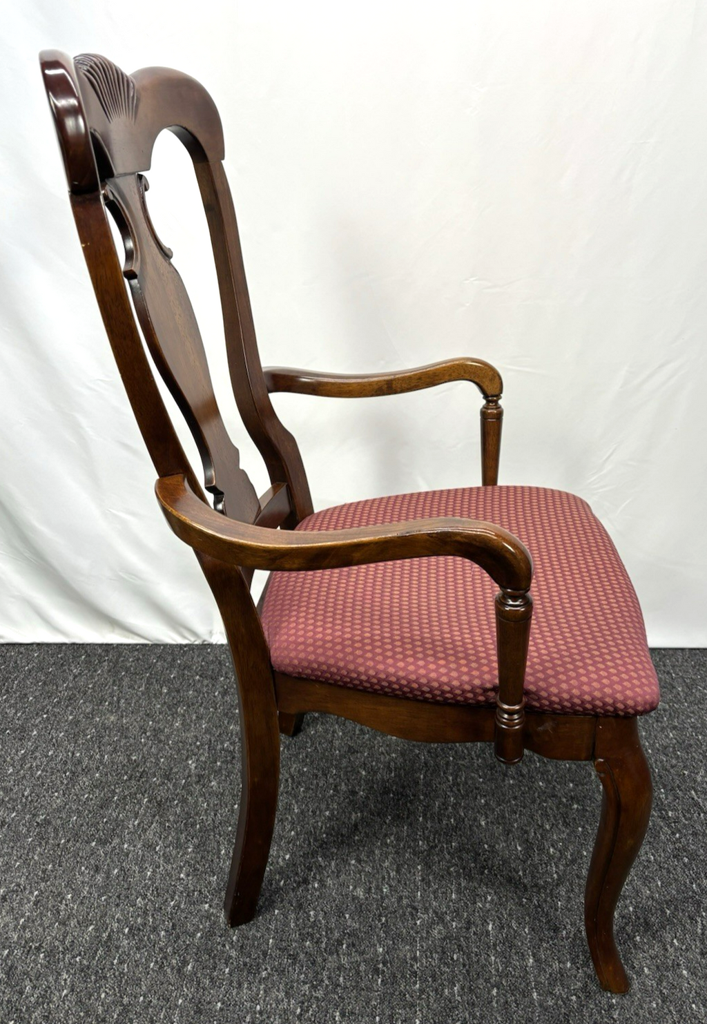 Queen Anne viktorianischer Armlehnstuhl Hochlehner Antik Art Deco Büro