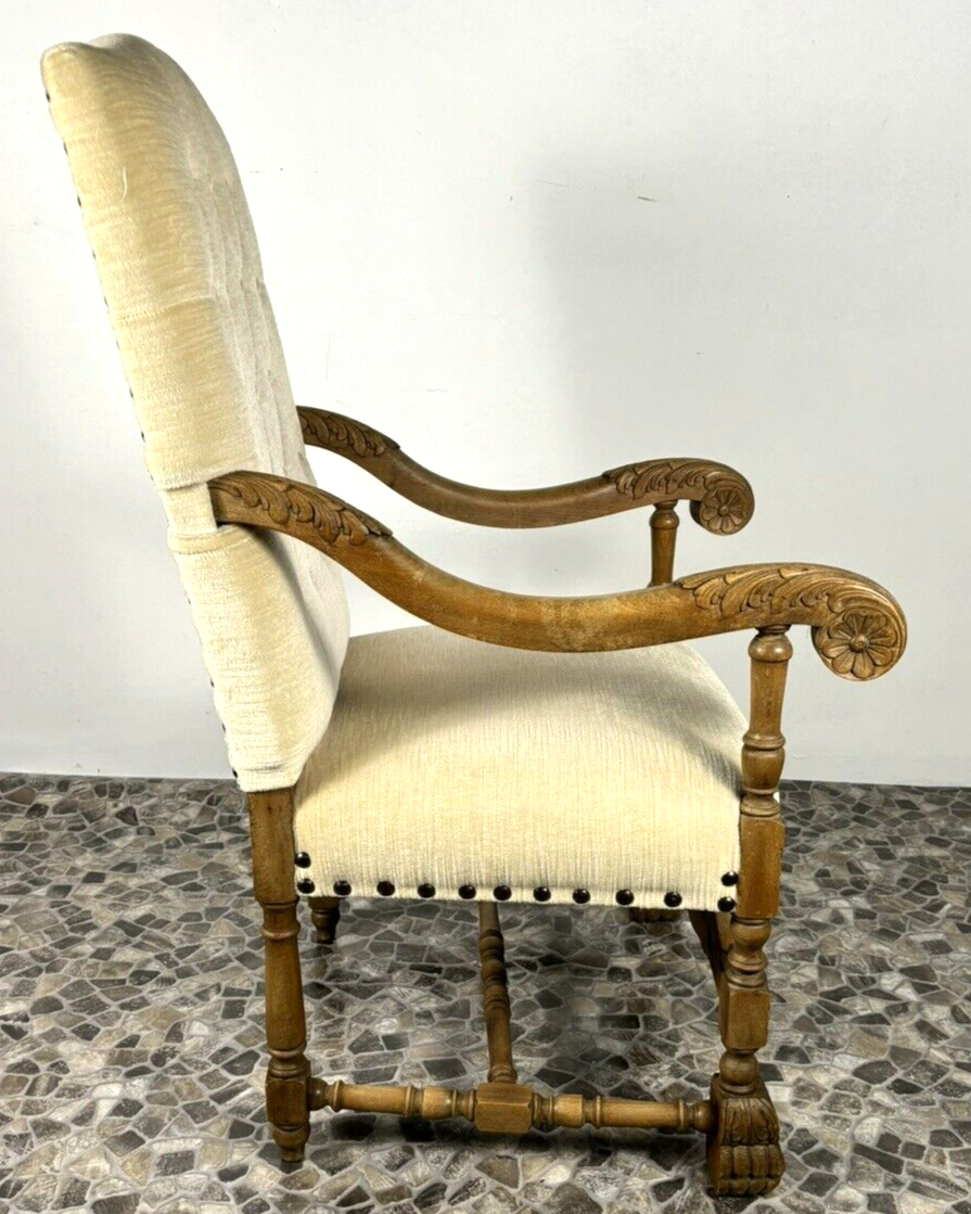 Thronsessel Art Deco Salonsessel Barockstil Massivholz Schnitzarbeiten