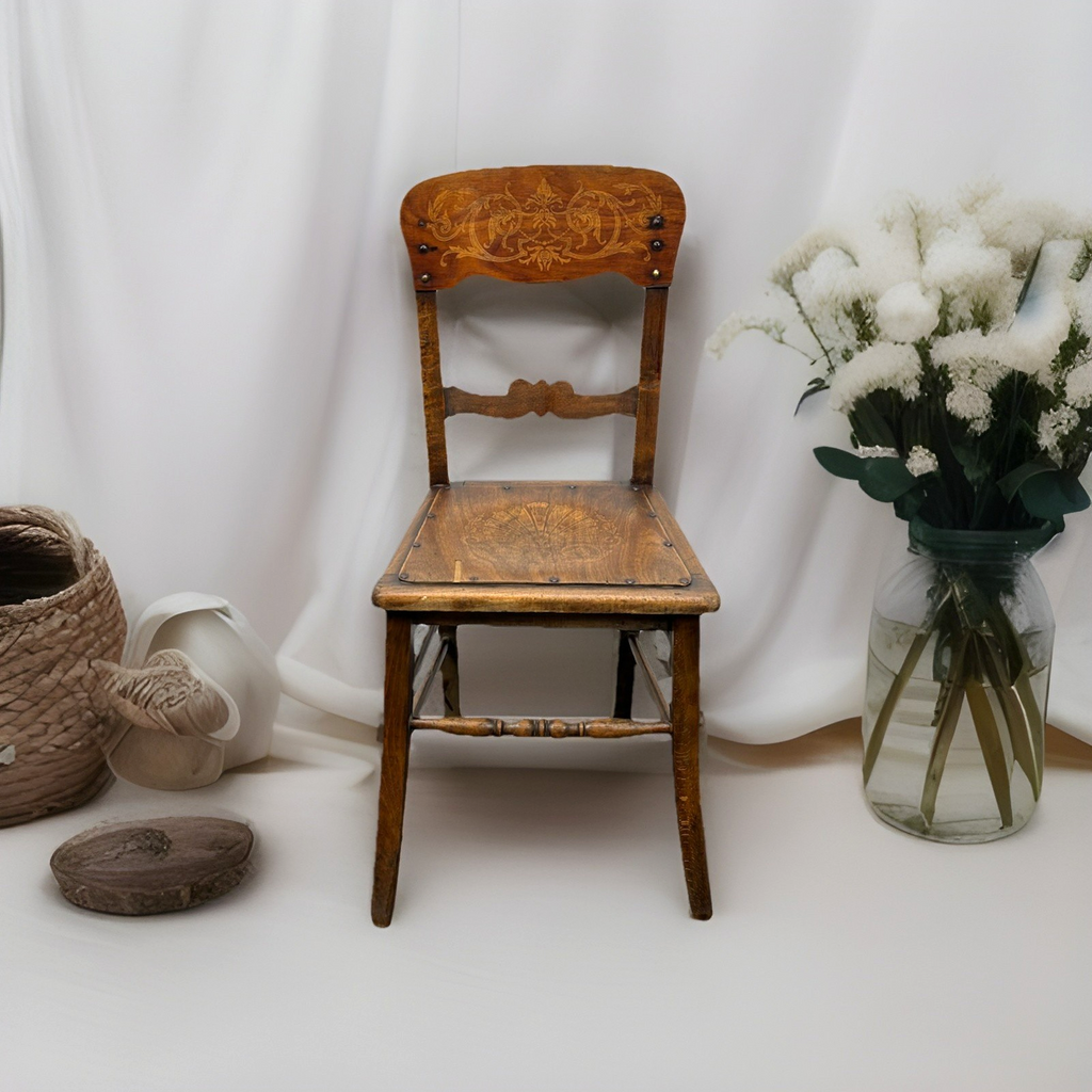 Bistro Kaffeehausstuhl Prägesitz Massivholz Art Deco Küche Schreibtisch