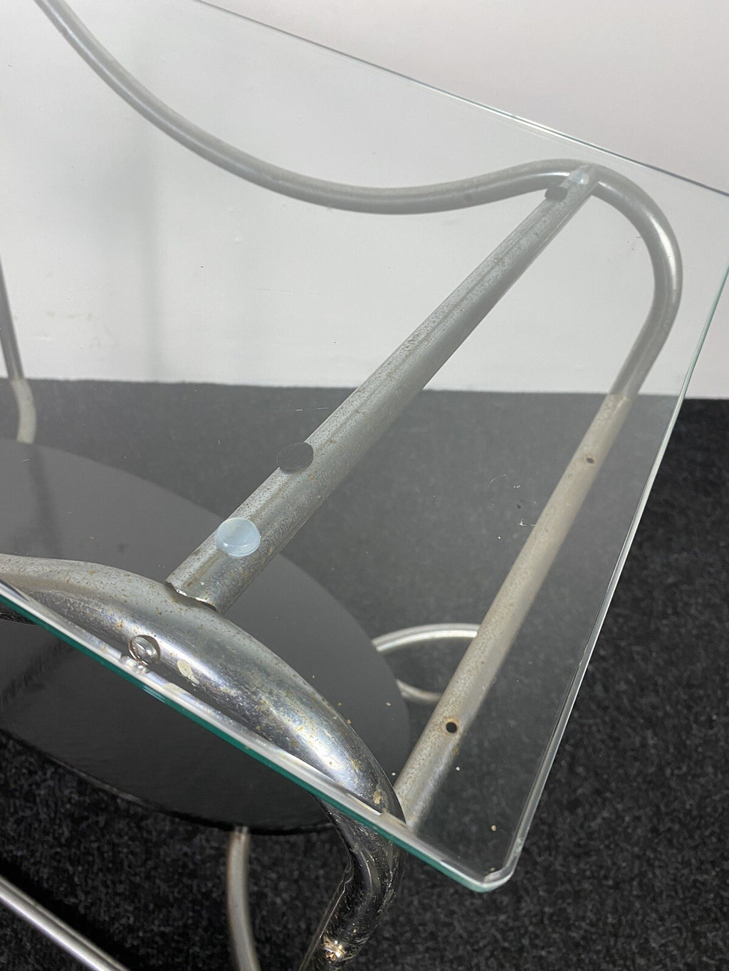 Bartisch Beistelltisch Stahlrohrmöbel Bauhaus Holz Glas