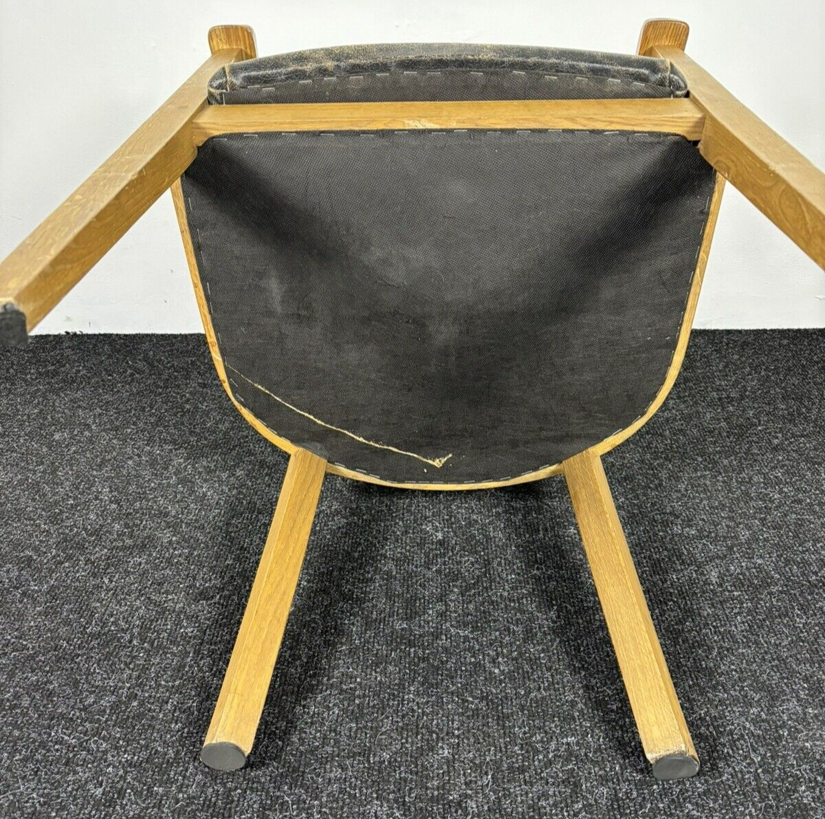 Armlehnstuhl Holz Leder Esszimmer Büro Vintage Art Deco