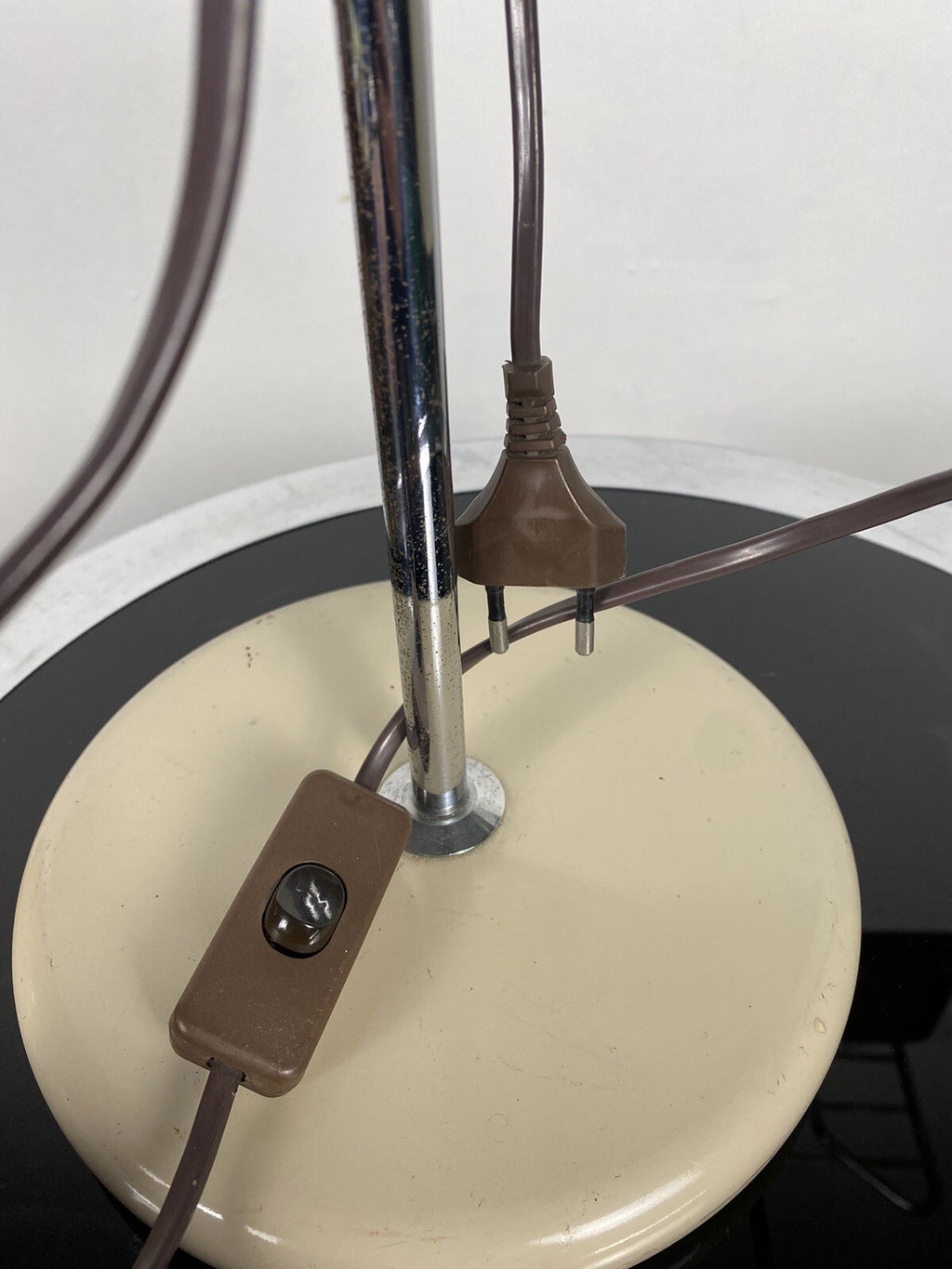 Space Age Kugellampe Eye Ball Schreibtischlampe Vintage 70er, cremeweiß