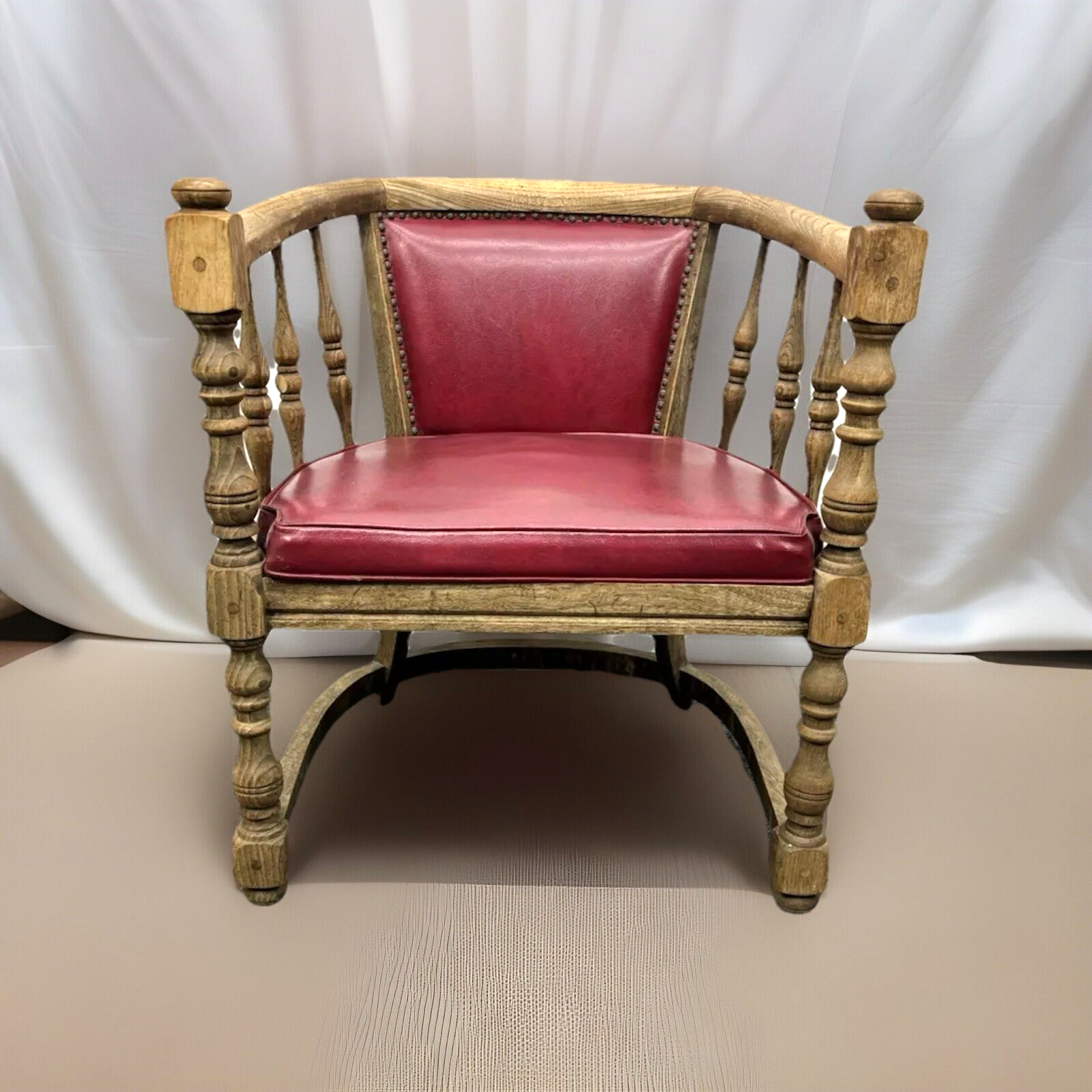 1 von 2 Gründerzeit Armlehnstuhl Art Deco Büro Massivholz Antik