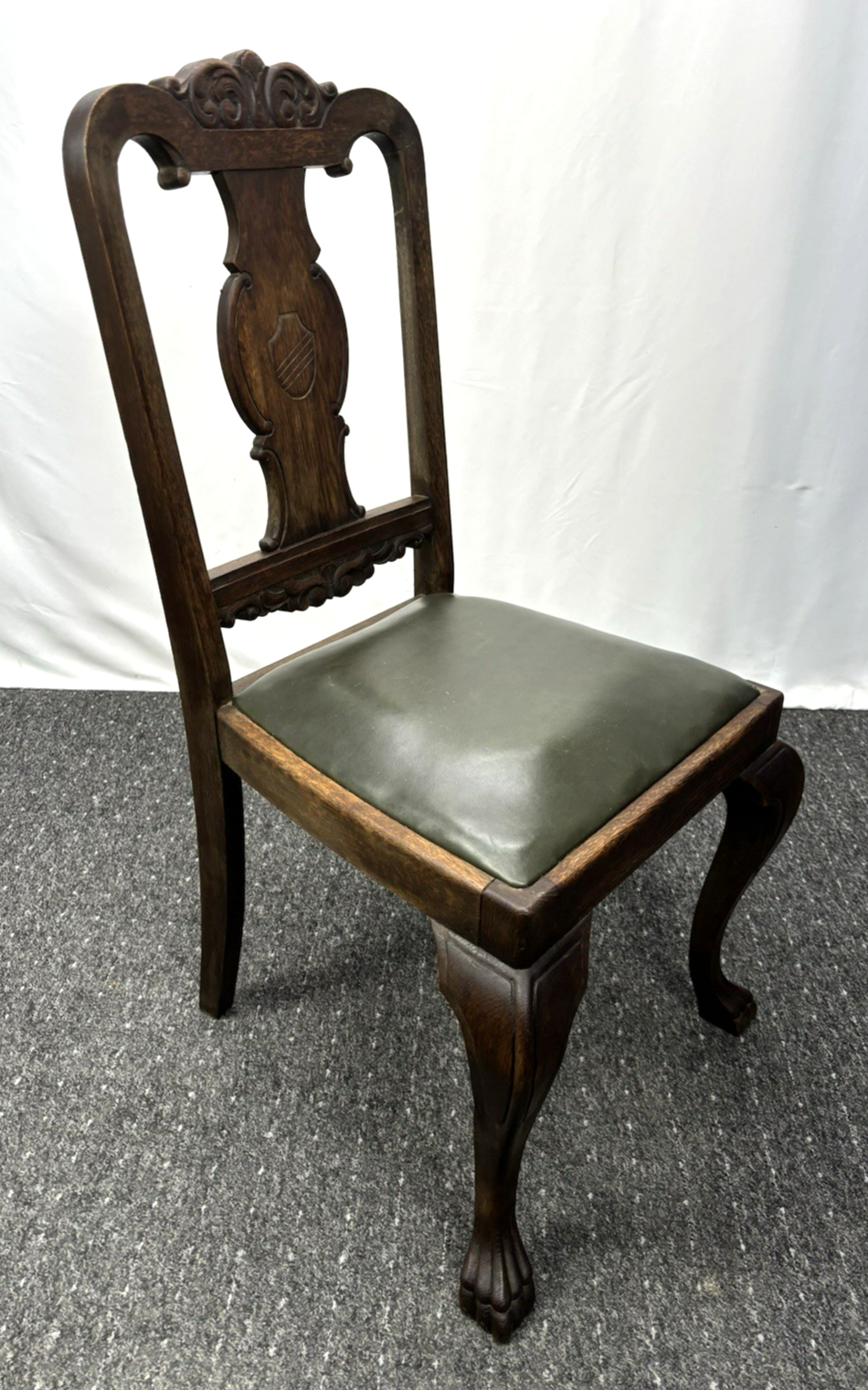 Landhaus Stuhl Massivholz Antik Art Deco Holzschnitzarbeiten Büro Schreibtisch