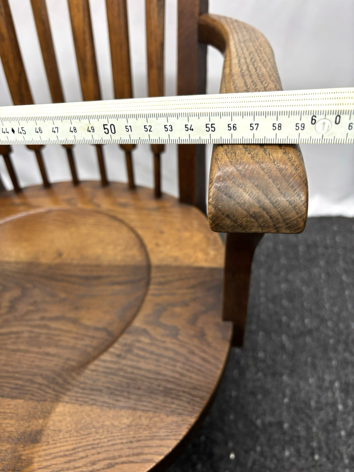 Antiker Bürostuhl Massivholz Officechair Drehstuhl Art Deco