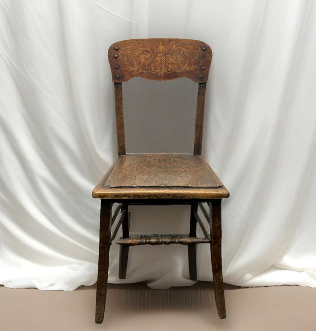 Bistrostuhl Kaffeehaus Prägesitz/ Lehne Massivholz Art Deco Antik