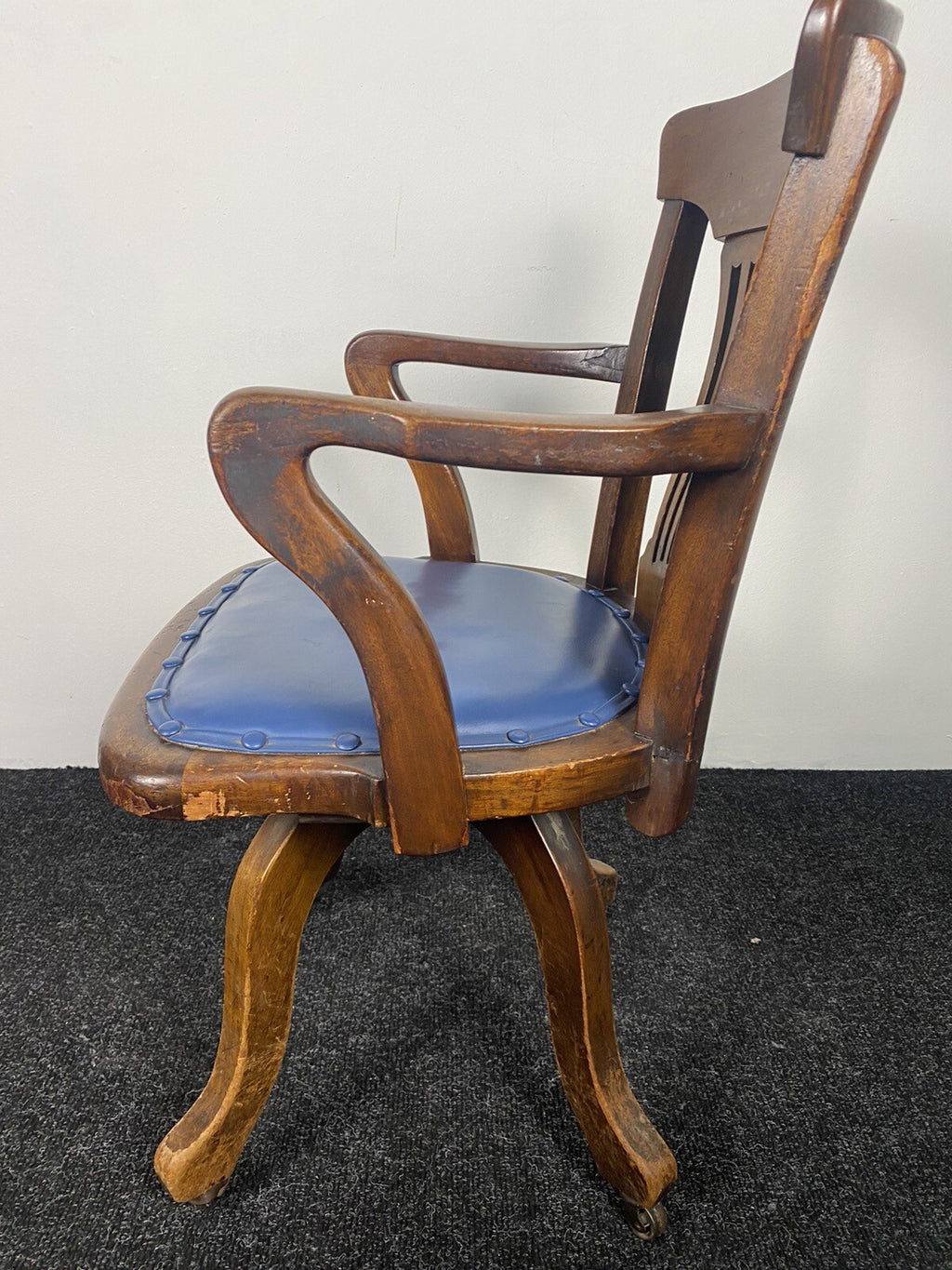 Amerikanischer Drehstuhl Officechair Büro Antik Art Deco
