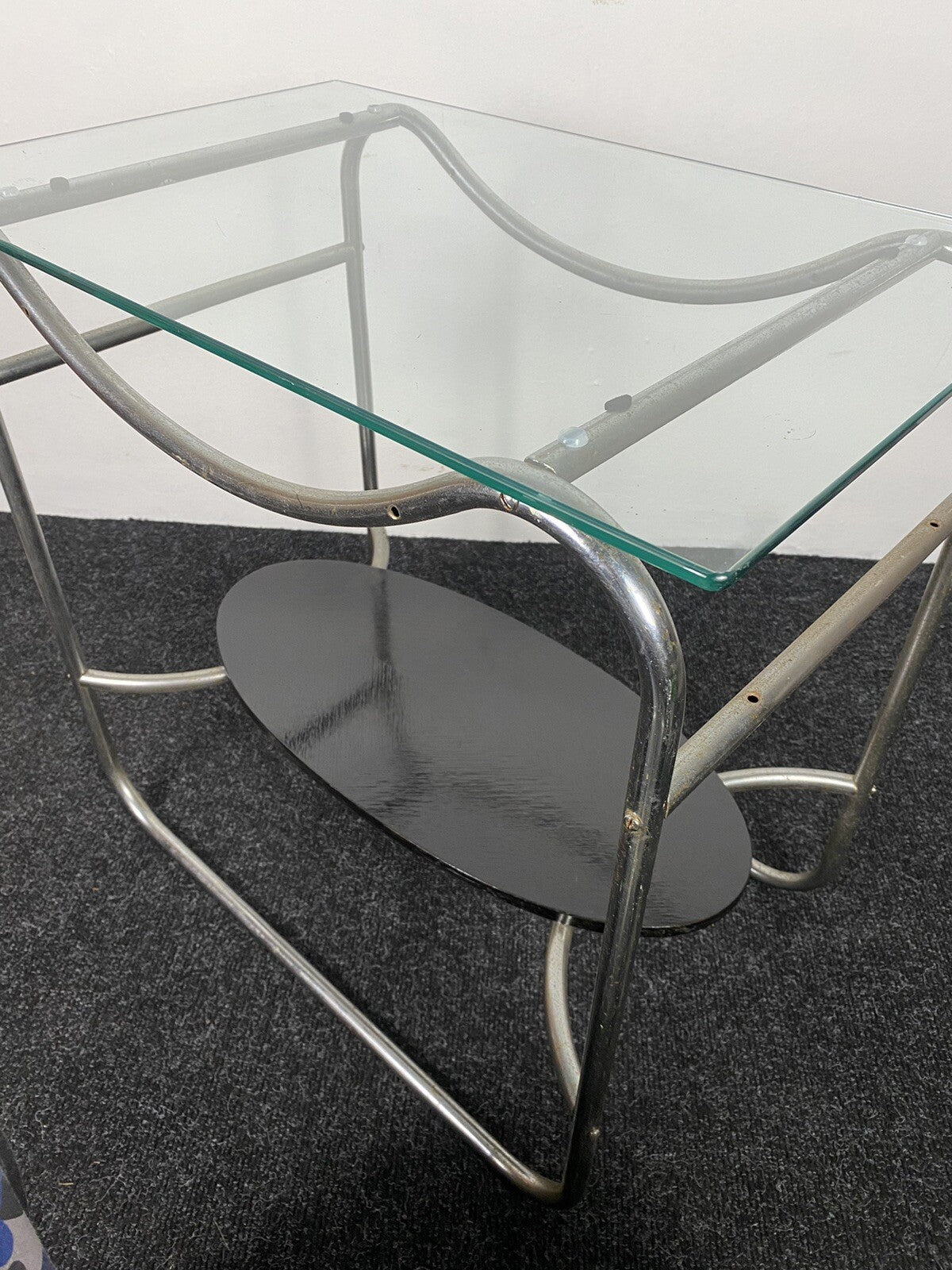 Bartisch Beistelltisch Stahlrohrmöbel Bauhaus Holz Glas