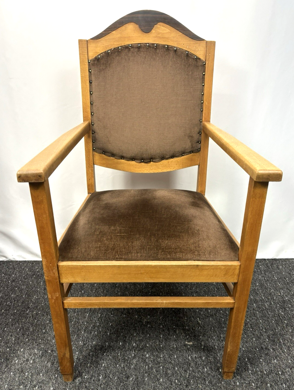 1 von 2 Armlehnstuhl Büro Esszimmer Art Deco Vintage Massivholz 