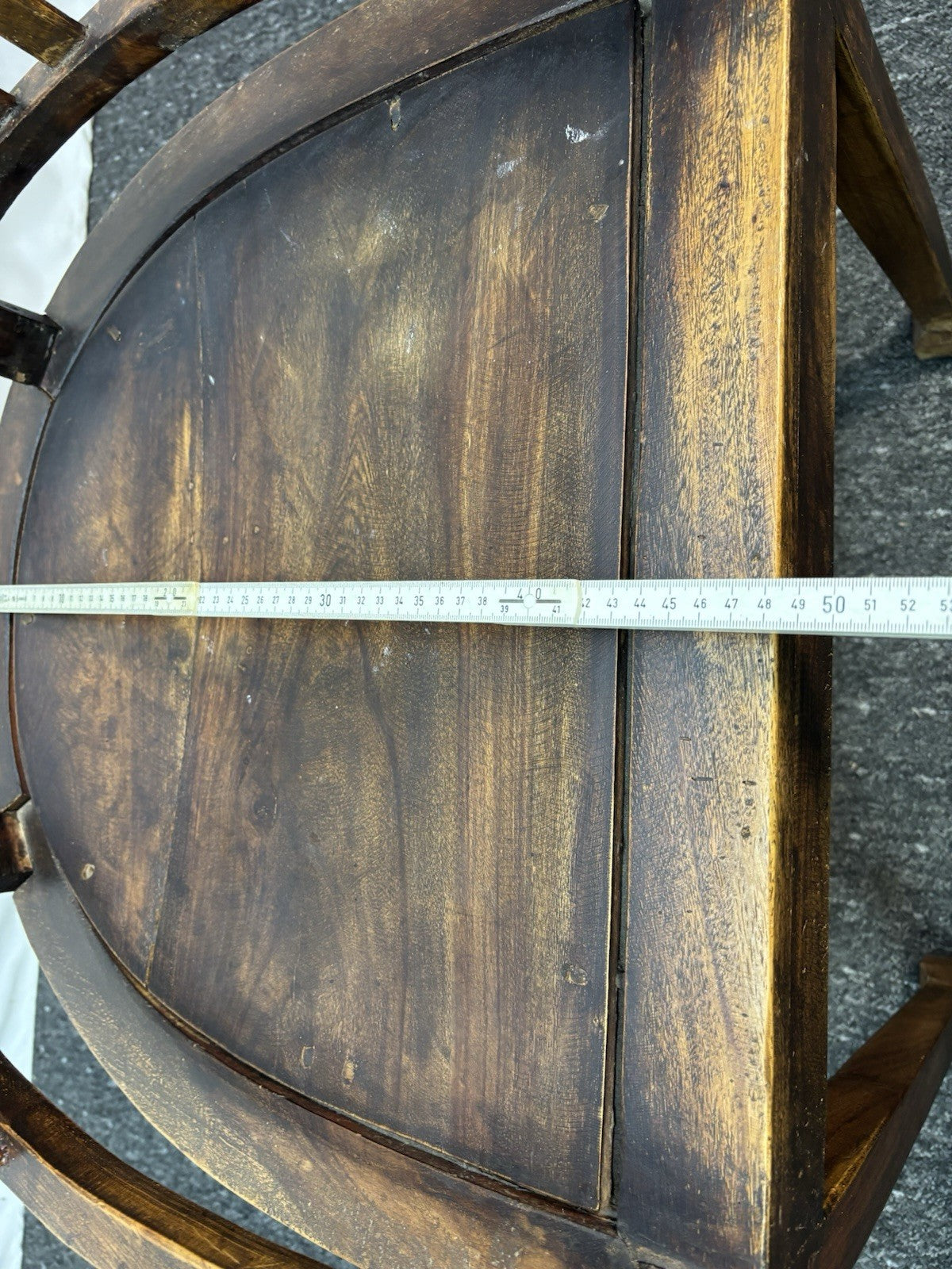 Teakholz Stuhl Kolonialstil Massiv Armlehne Vintage Esszimmer Sessel beschädigt!