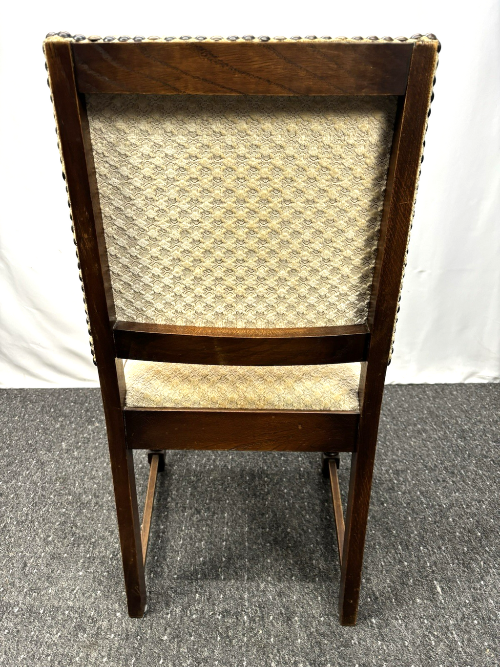 4er Set Esszimmer Stuhl Massivholz Stoffbezug Art Deco Vintage