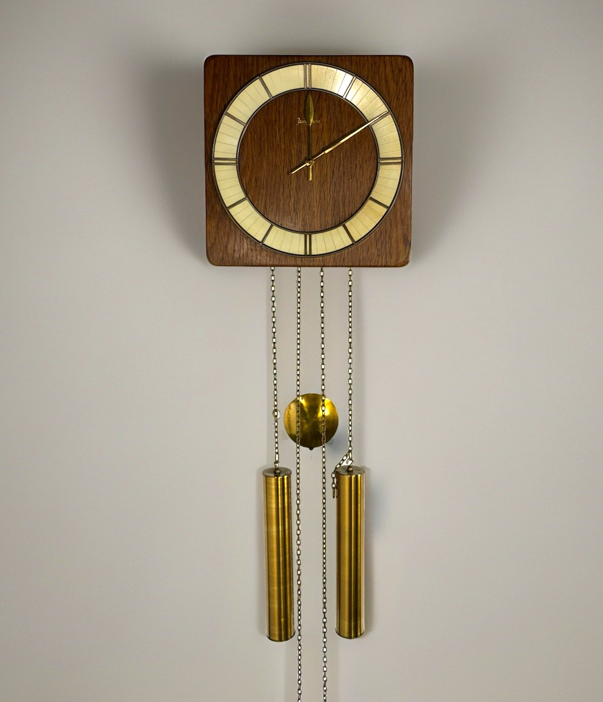 Wanduhr Pendeluhr Junghans Glockenschlag Antik Art Deco ca. 26x26 cm