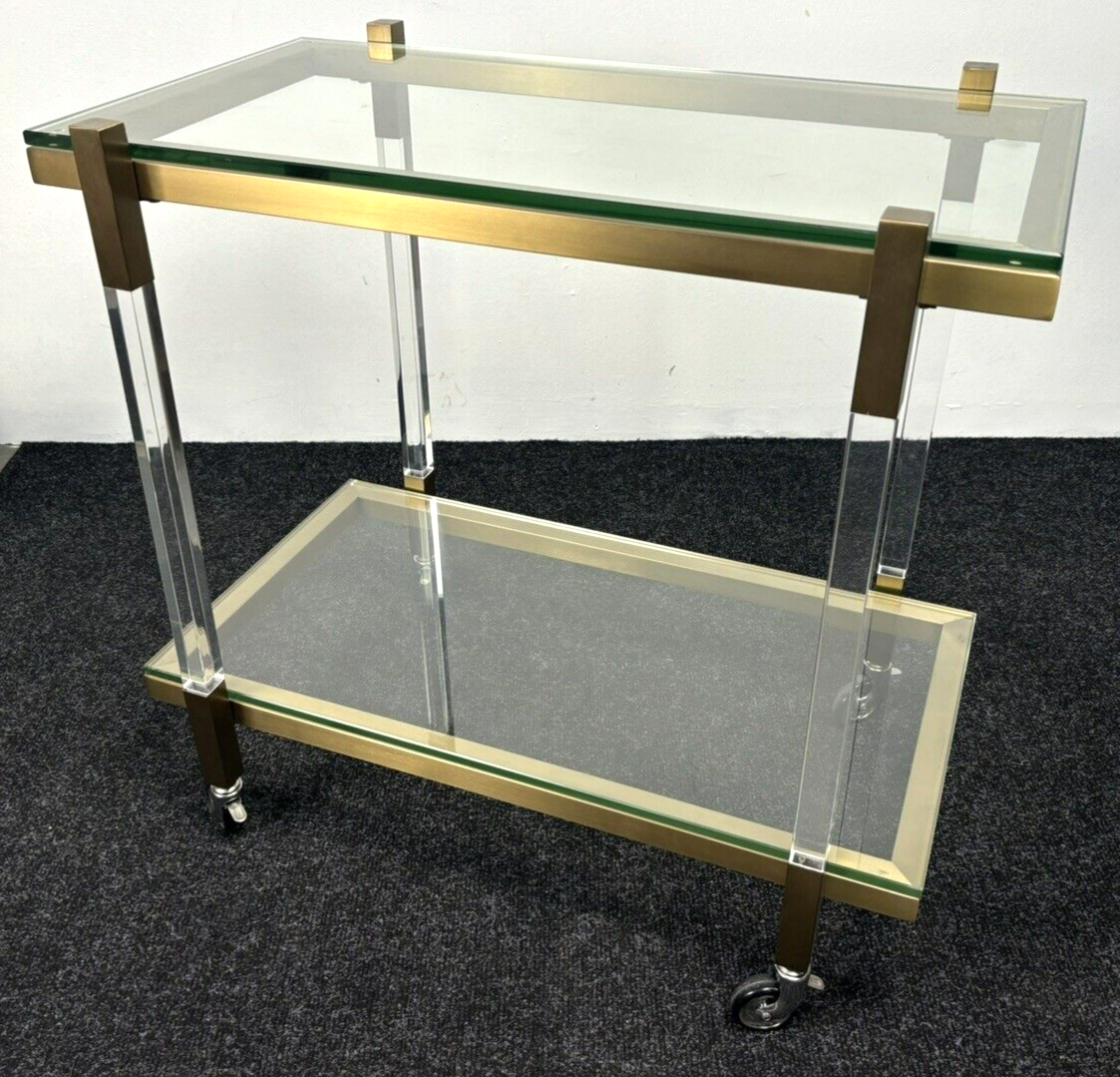 EICHHOLTZ Royalton Servierwagen Barwagen Messing gebürstet Glas Vintage Regency