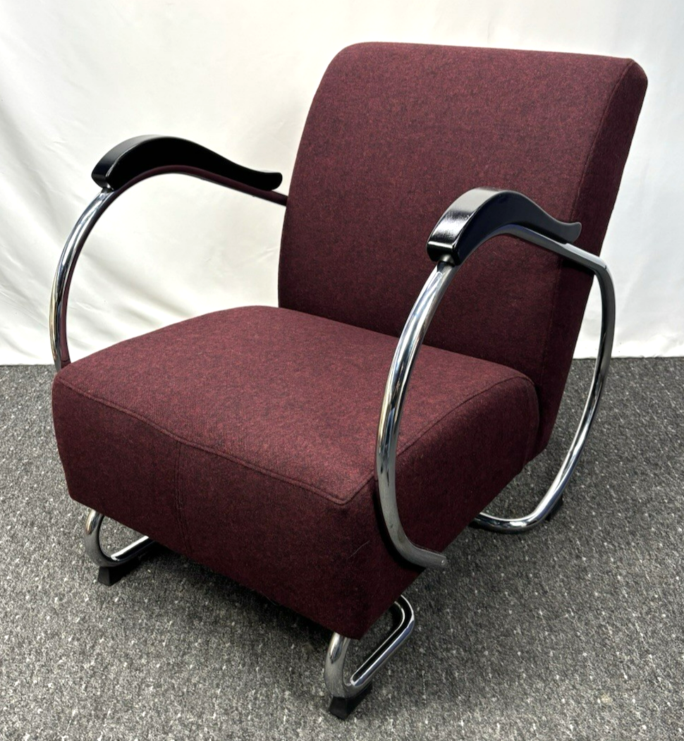 ORIGINAL DYKMEYER Sessel Stahlrohr neu bezogen Bauhaus Art Deco Polstersessel