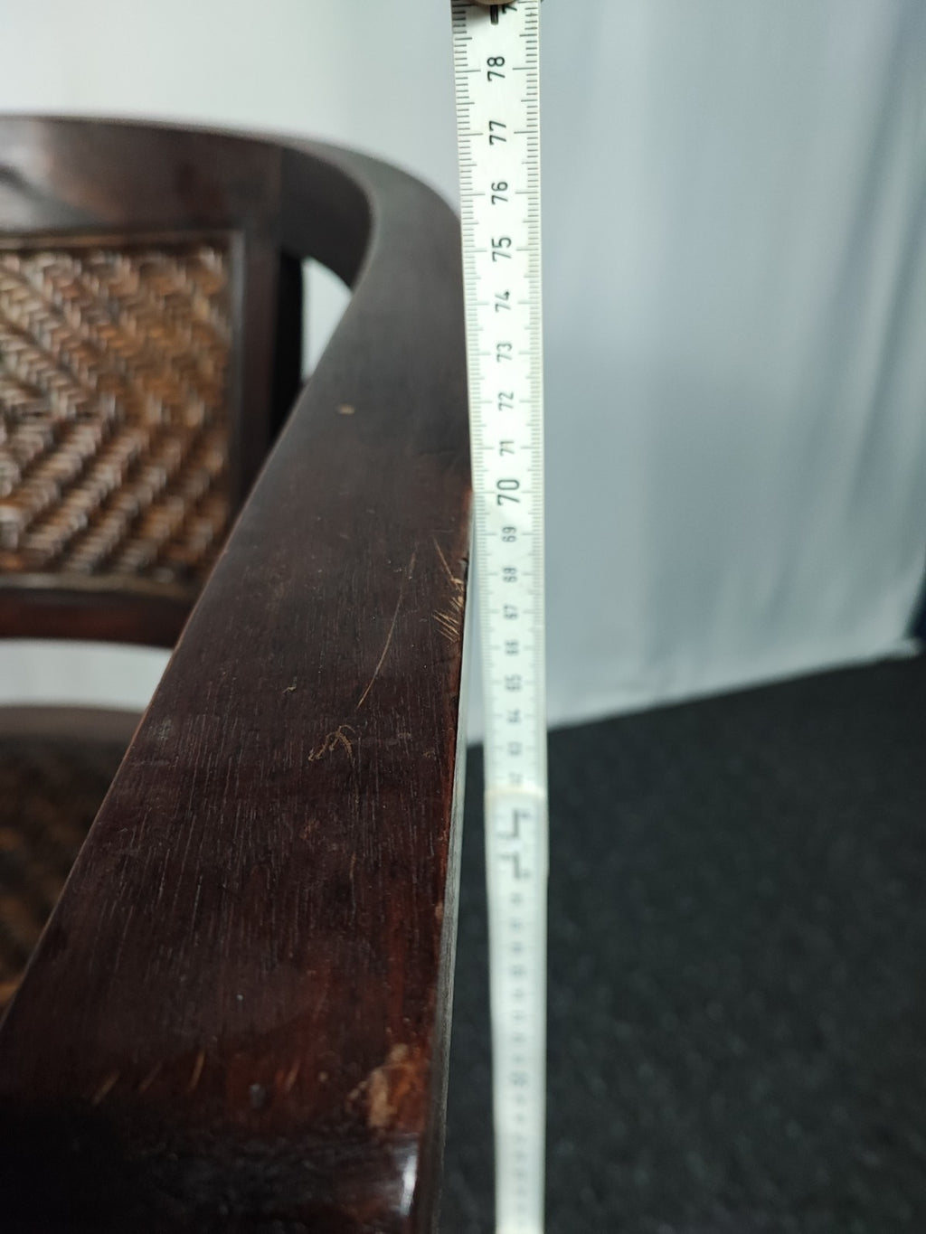 Kolonialstil Armlehnstuhl Massivholz Rattan Sessel Korbstuhl Wohnzimmer Braun