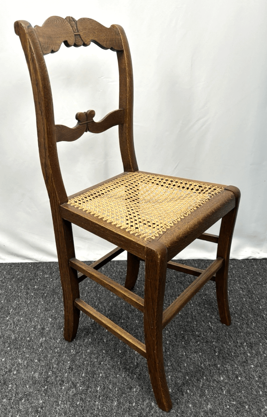 Antiker Holzstuhl mit Wiener Geflecht – Art Deco , Vintage, Küche, Büro, Kaffee