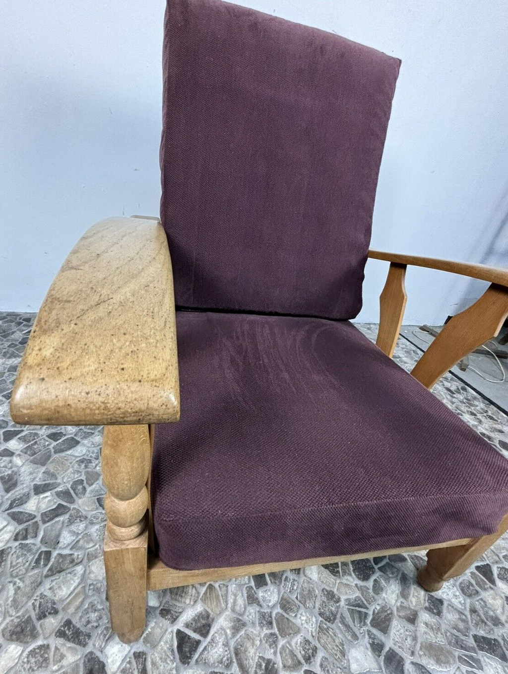 Sessel Lounge Rauchersessel Sitzmaschine  Wohnzimmer Vintage Dicker Polsterstoff