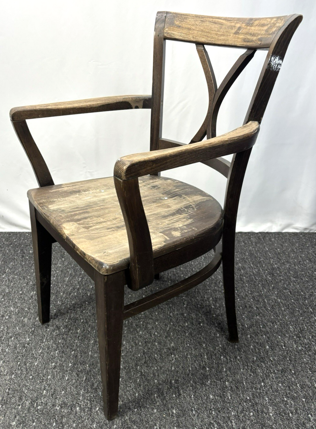 Holz Armlehnstuhl Vintage Stuhl Gastronomie Café Stil an Bastler