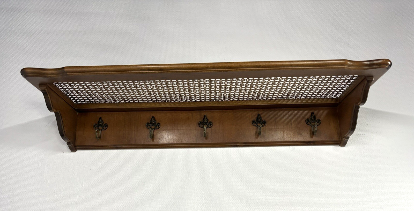 Wandgarderobe mit Hutablage Holz Art Deco Antik Wiener Geflecht