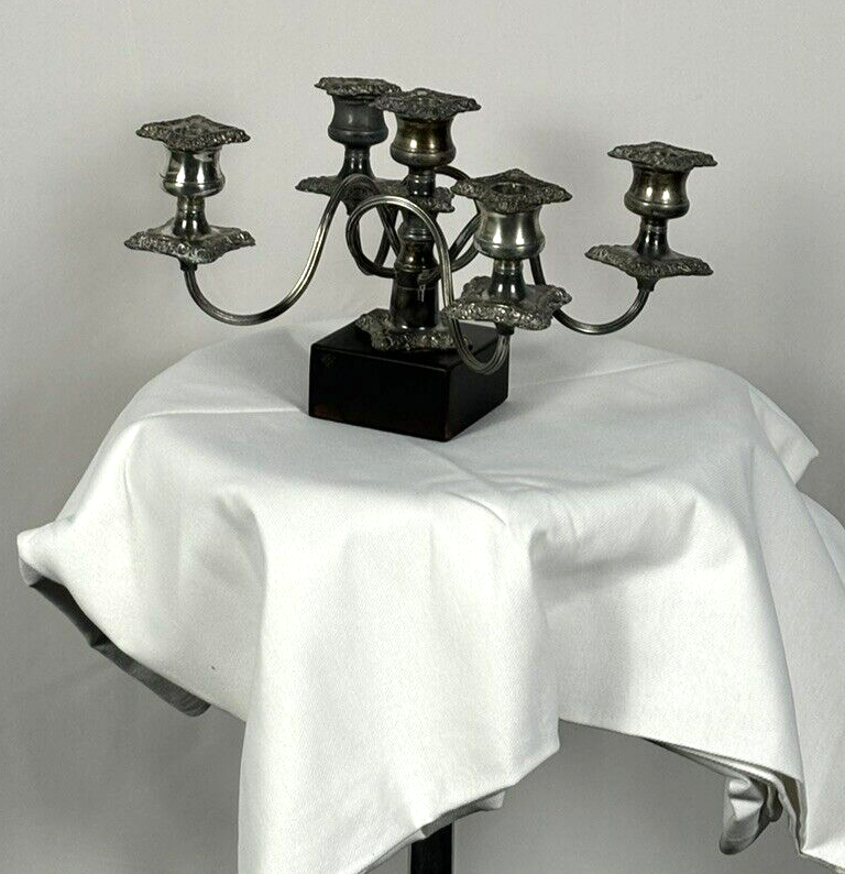 Kerzenständer mit Einsätzen Silber Fünfflammig Art Deko Antik schwer