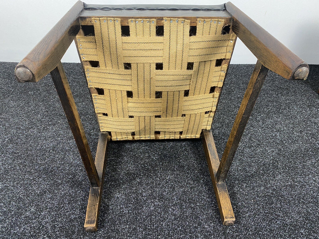 1 von 2  Esszimmerstuhl/ Küche ArtDeco Eiche Neu Gepolstert schwarz Vintage