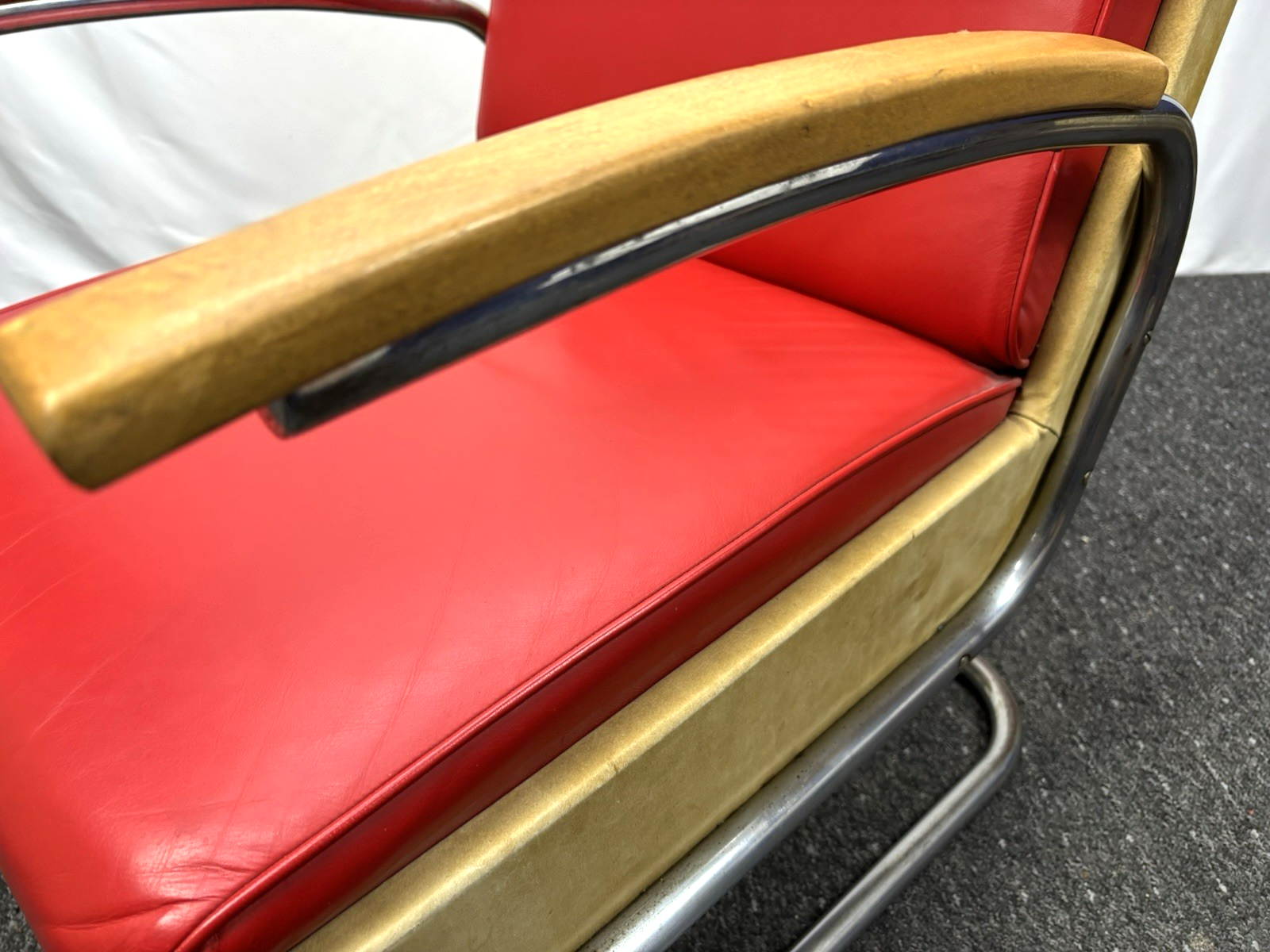 1 v. 2 Bauhaus Freischwinger Stahlrohr Sessel K411 Thonet / Walter Knoll 1930 er