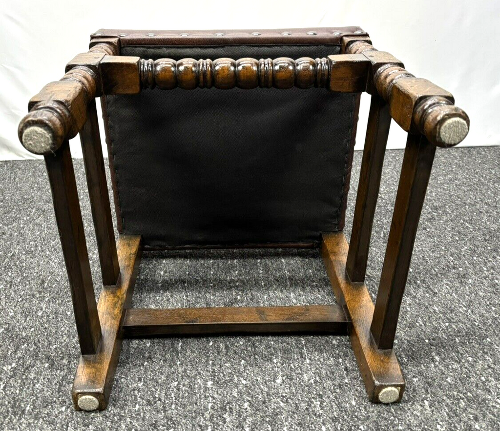 1 von 4 Lederstuhl Esszimmer Art Deco Vintage Massivholz gut gepolstert Büro