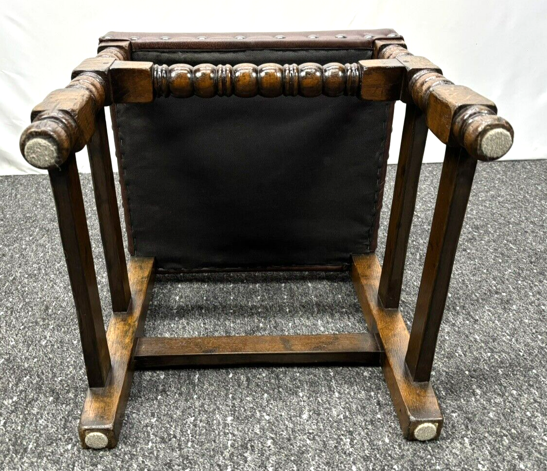 1 von 4 Lederstuhl Esszimmer Art Deco Vintage Massivholz gut gepolstert Büro