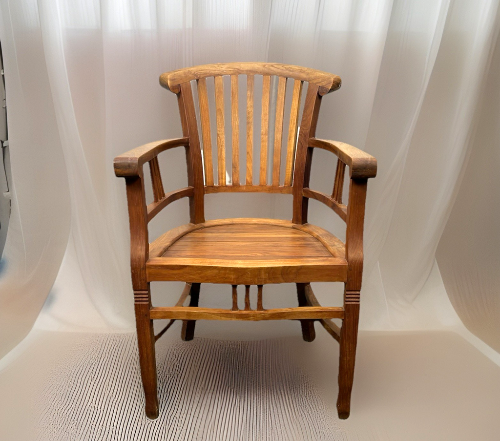 Teakholz Armlehnstuhl Art Deco Antik Büro Schreibtisch