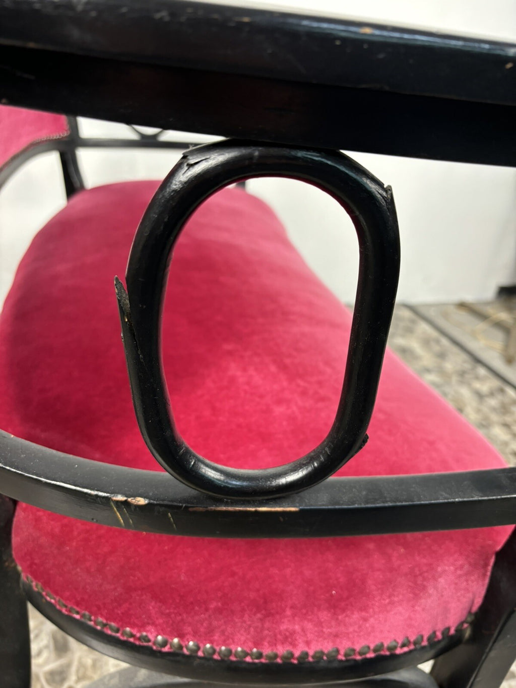 ORIGINAL Gebrüder Thonet Sitzbank Kanapee Antik Bugholz neu gepolstert Art Deco