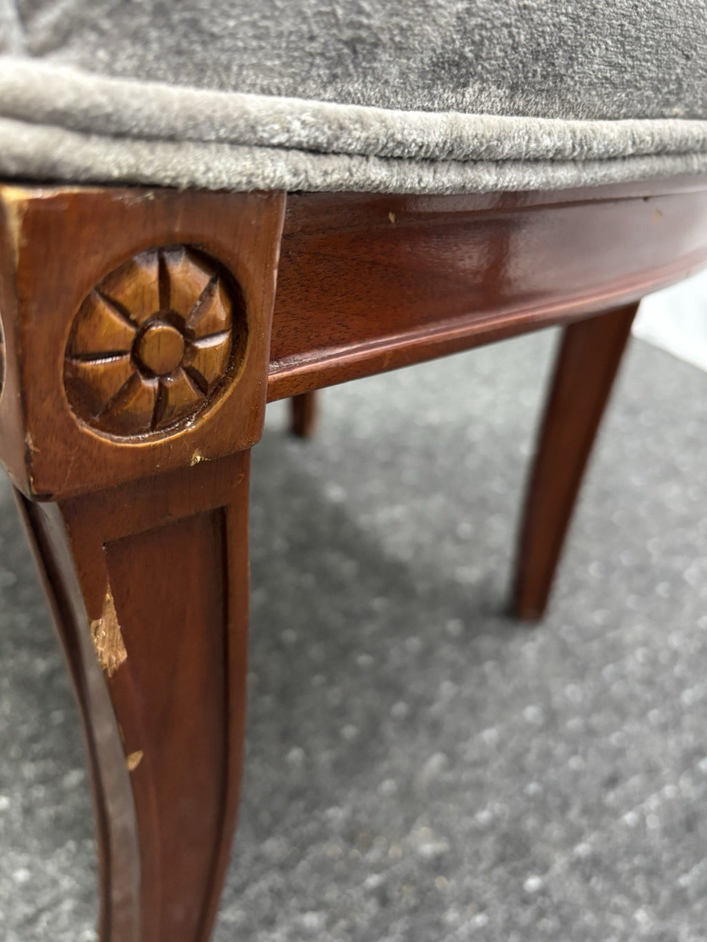 1 von 2 franz. Stilmöbel Stuhl Vintage Esszimmer Schreibtisch Holz Mahagonifarbe