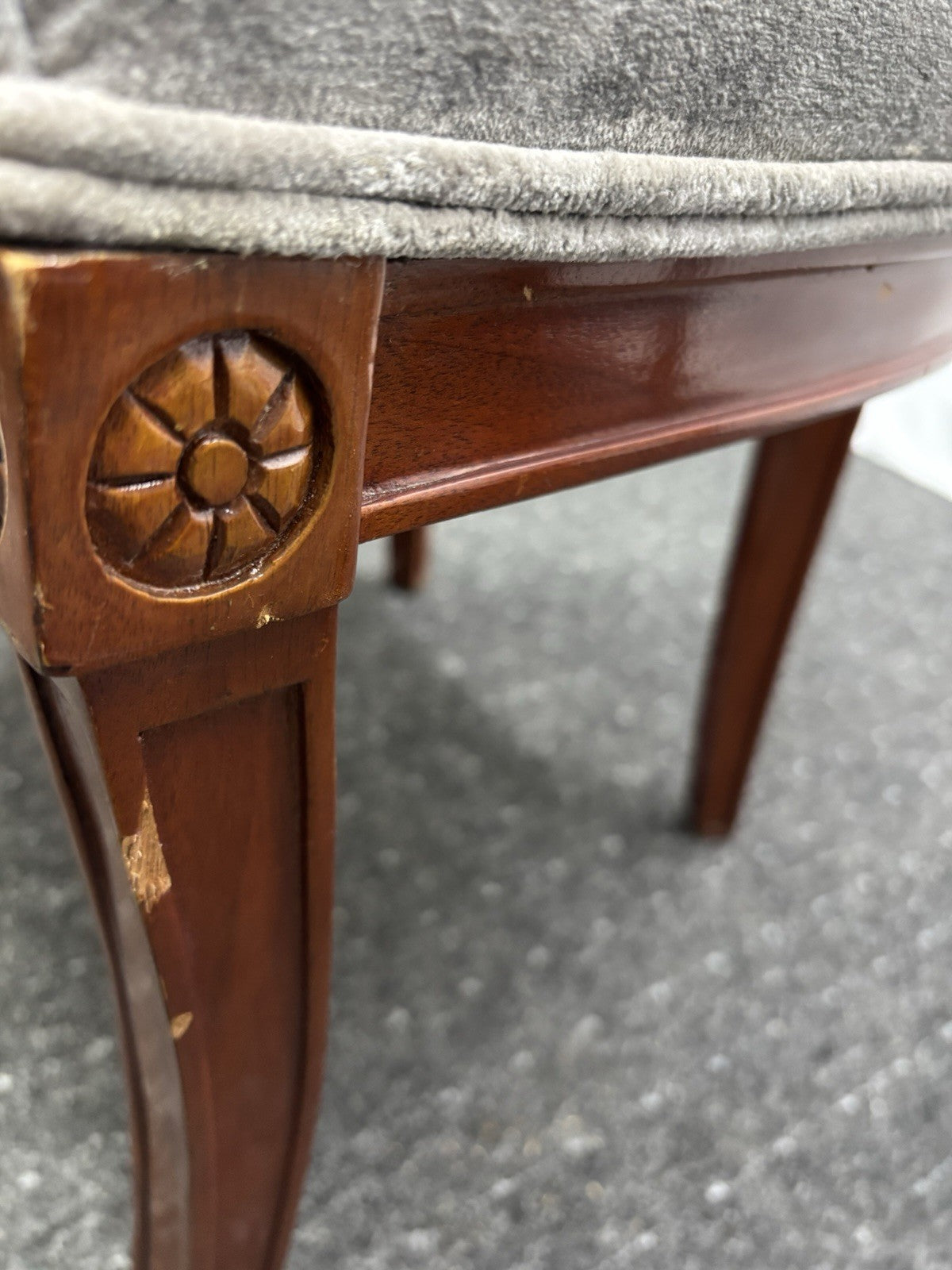 1 von 2 franz. Stilmöbel Stuhl Vintage Esszimmer Schreibtisch Holz Mahagonifarbe