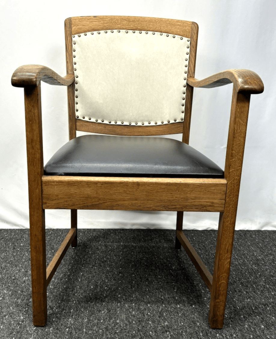 1 von 2 Hochwertiger Holzstuhl mit Armlehnen Klassisch & Stabil Art Deco Vintage - Wesel Antik Kunst Vintage