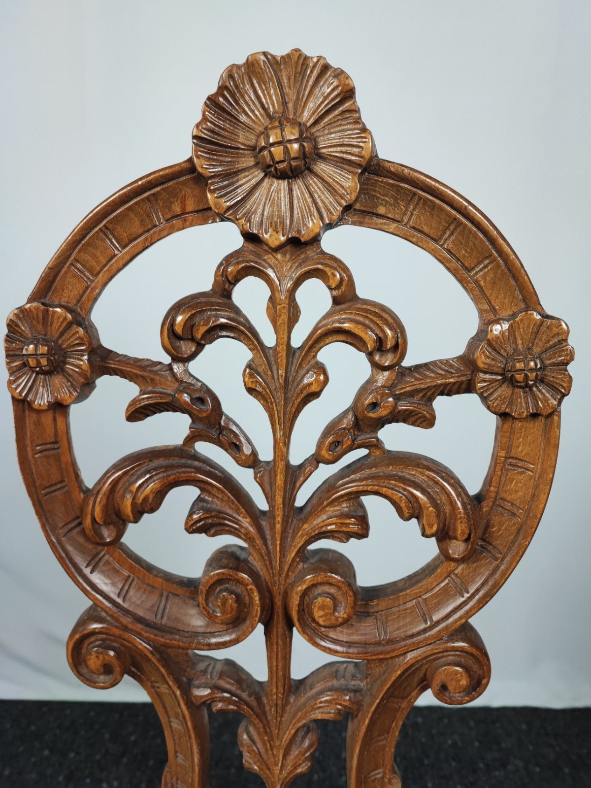 Antiker Prunkstuhl Neobarock geschnitzt Eiche massiv Akanthus Gründerzeit - Wesel Antik Kunst Vintage