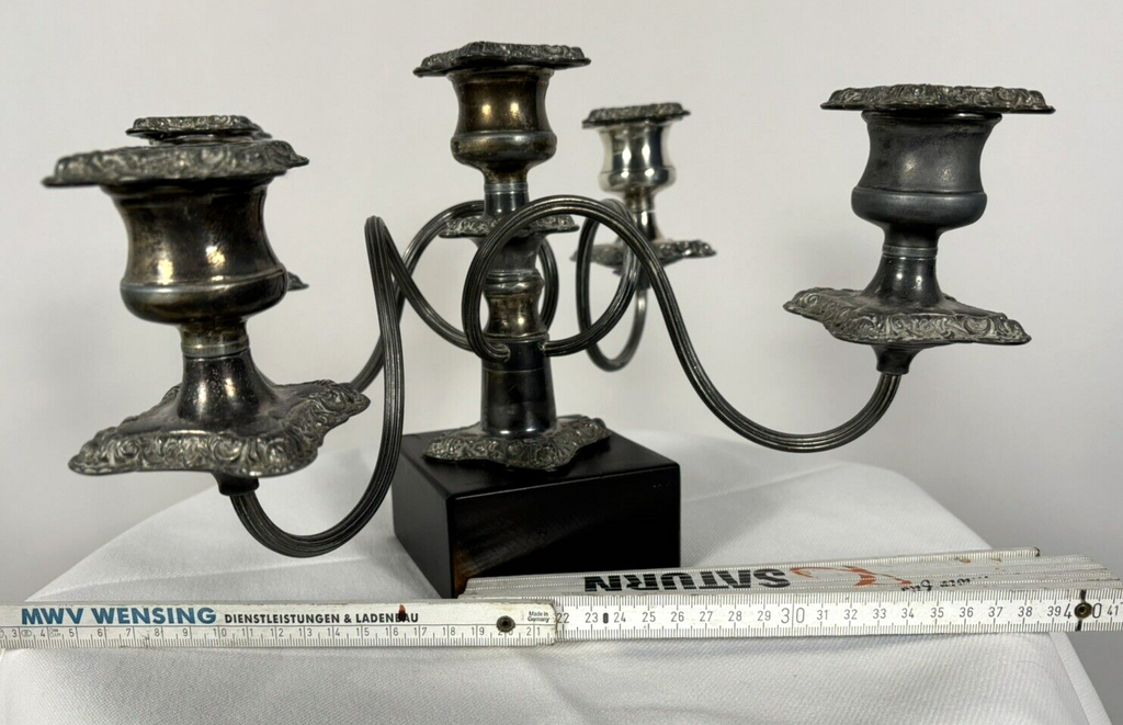 Kerzenständer mit Einsätzen Silber Fünfflammig Art Deko Antik schwer