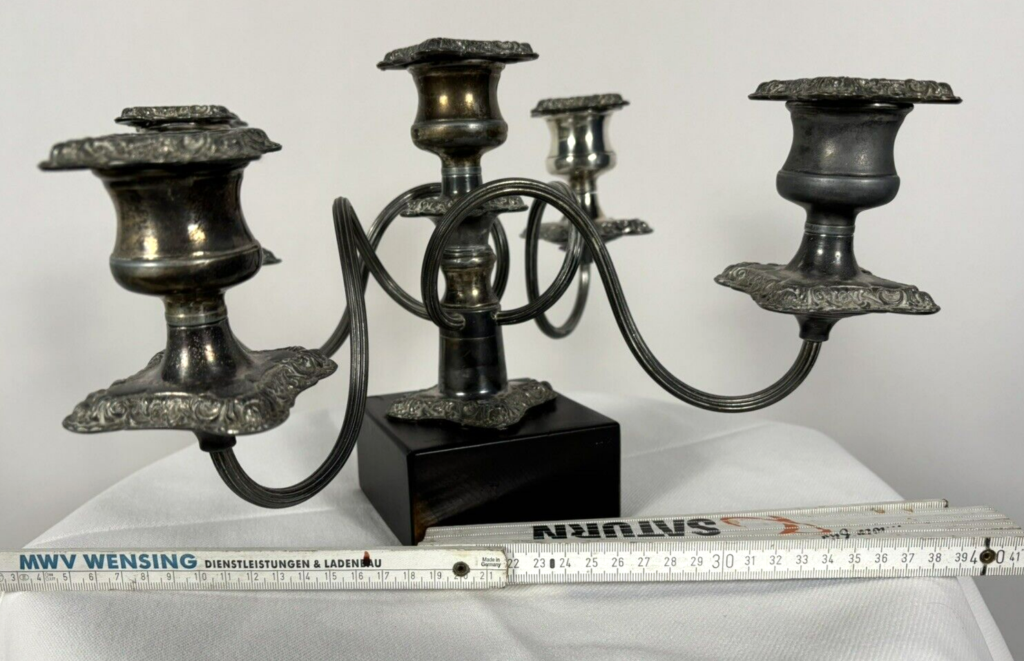 Kerzenständer mit Einsätzen Silber Fünfflammig Art Deko Antik schwer