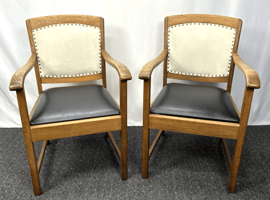 1 von 2 Hochwertiger Holzstuhl mit Armlehnen Klassisch & Stabil Art Deco Vintage - Wesel Antik Kunst Vintage
