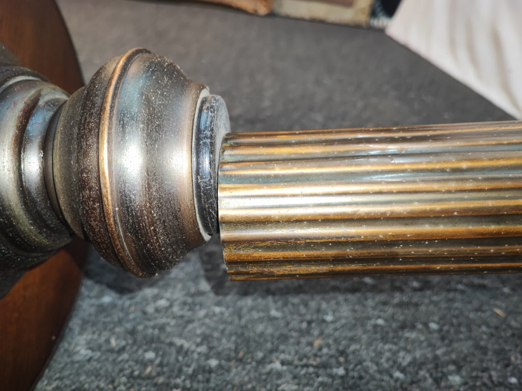 Vintage Guéridon Beistelltisch Säulentisch Holz Bronze Patina Historismus Antik